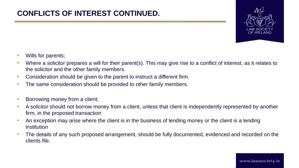 Law Society Practice Information Session: - slide 11 of 20