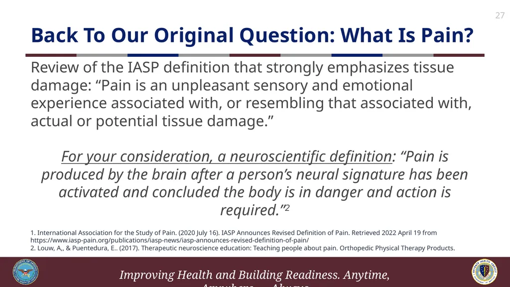 Brief Cognitive Behavioral Therapy for Pain - slide 27 of 178