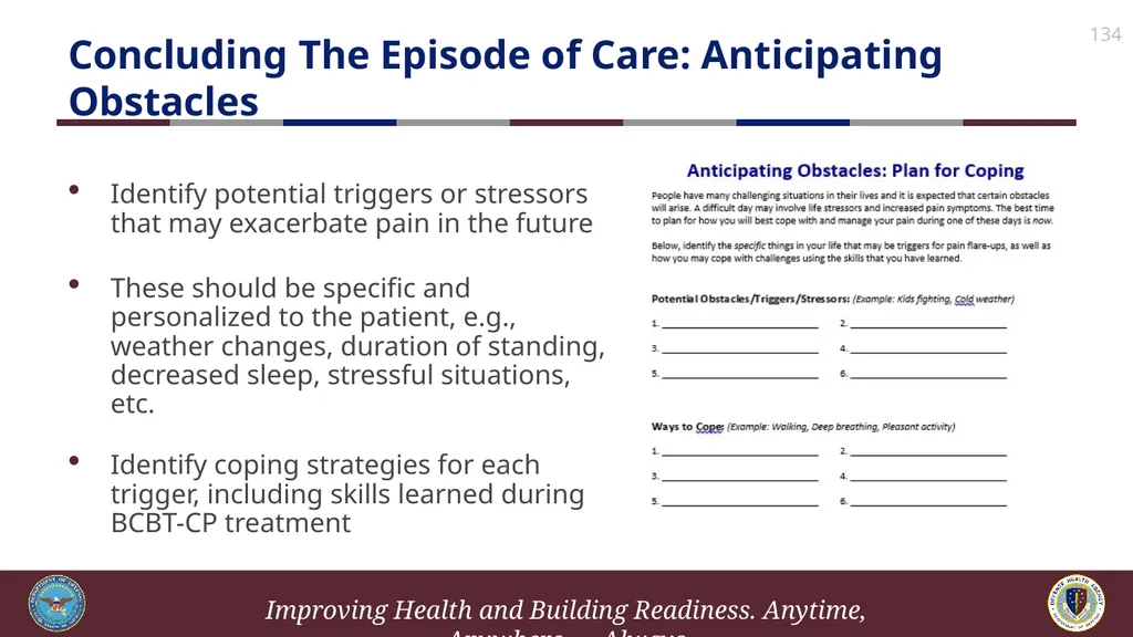 Brief Cognitive Behavioral Therapy for Pain - slide 134 of 178