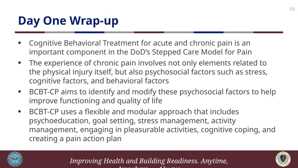 Brief Cognitive Behavioral Therapy for Pain - slide 98 of 178