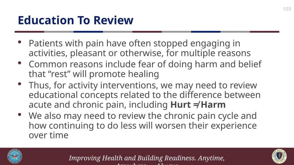 Brief Cognitive Behavioral Therapy for Pain - slide 103 of 178