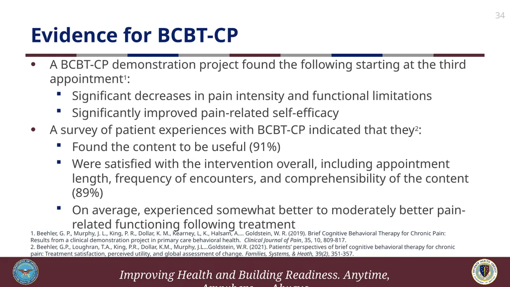 Brief Cognitive Behavioral Therapy for Pain - slide 34 of 178