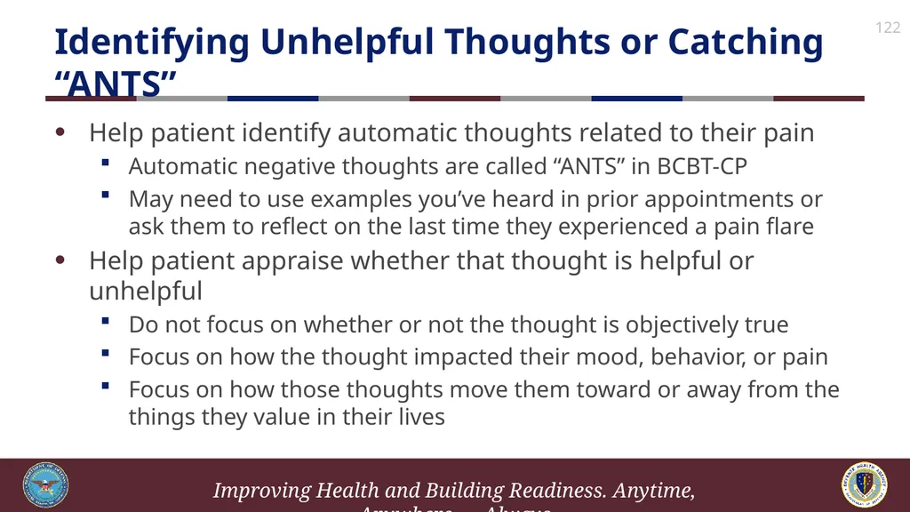Brief Cognitive Behavioral Therapy for Pain - slide 122 of 178