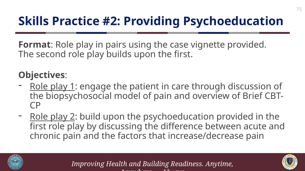 Brief Cognitive Behavioral Therapy for Pain - slide 75 of 178