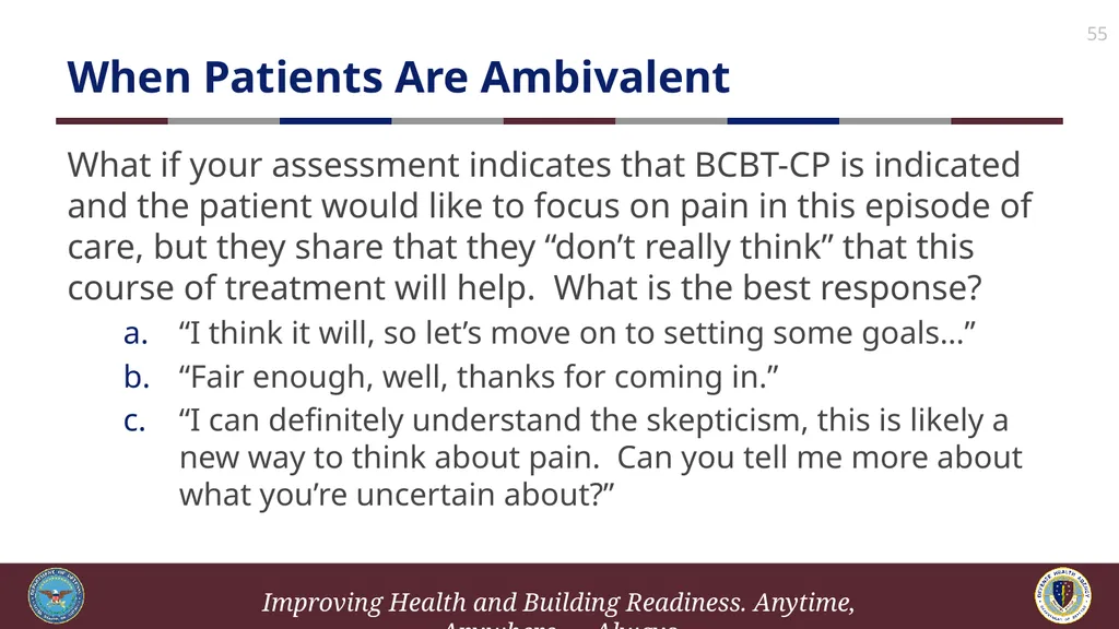 Brief Cognitive Behavioral Therapy for Pain - slide 55 of 178