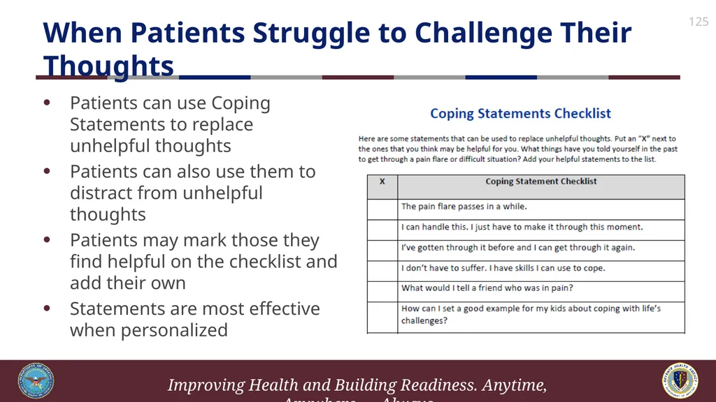 Brief Cognitive Behavioral Therapy for Pain - slide 125 of 178