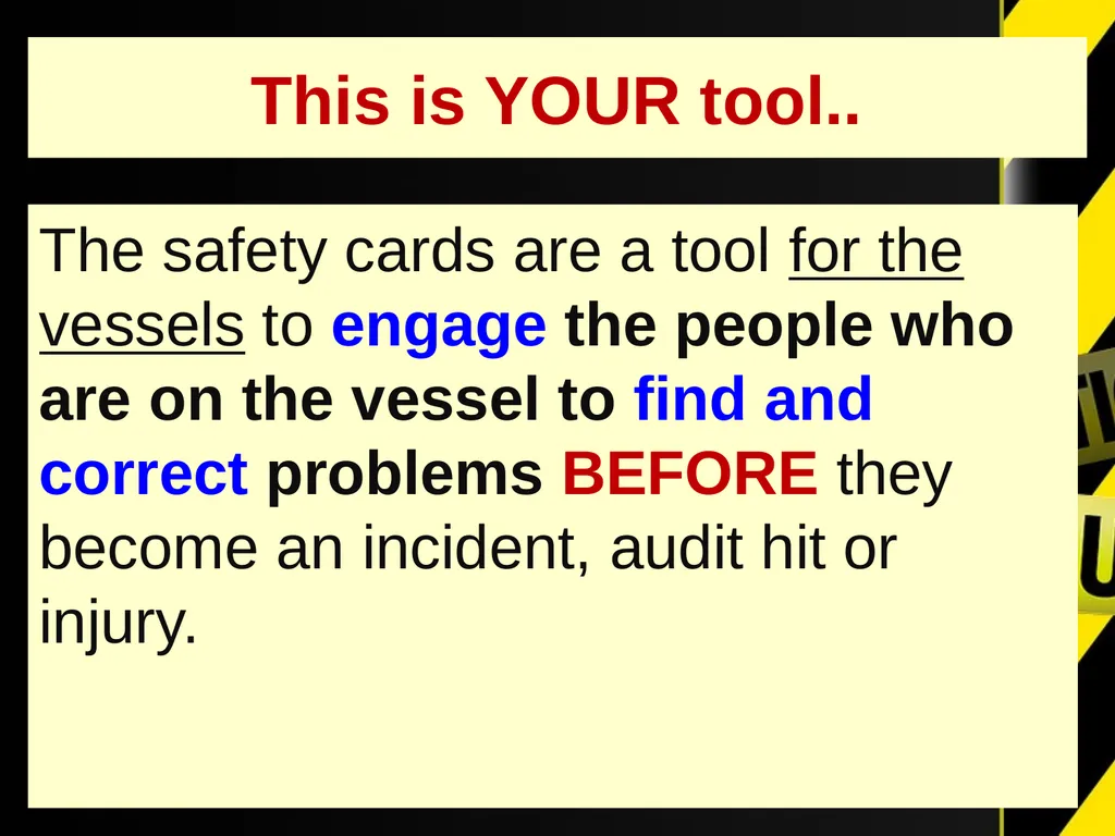 Safety Observation Cards A TDI Tool for - slide 4 of 21