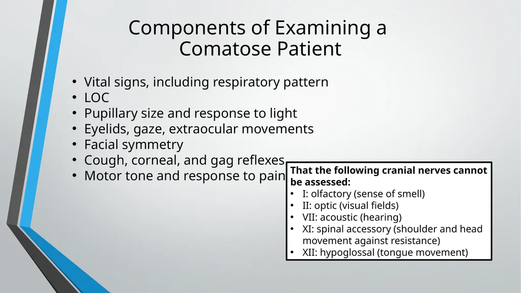 Neurological Assessment Overview By: Aliyah - slide 39 of 49