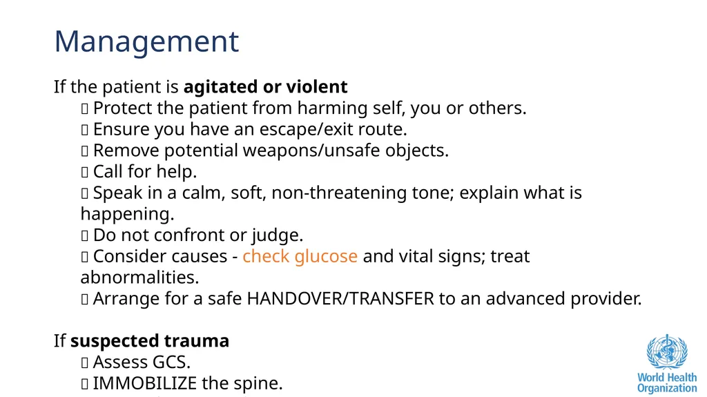 Altered Mental Status Basic Emergency Care Course - slide 60 of 77