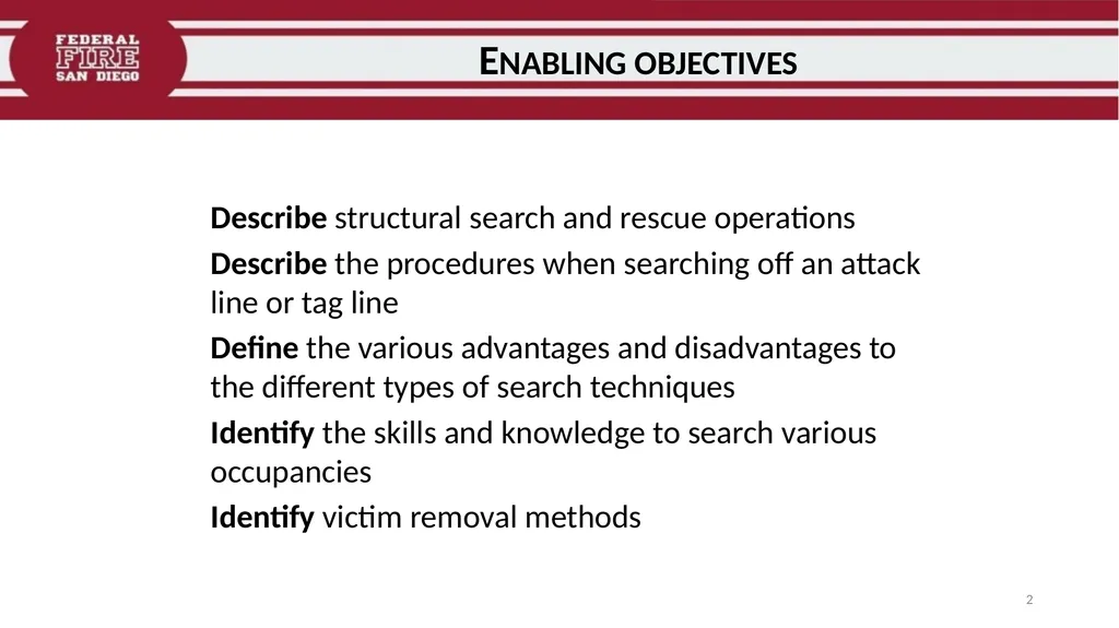 PRIMARY & SECONDARY SEARCH PROCEDURES FFDSD - slide 2 of 24