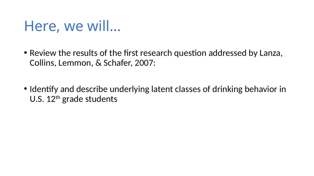 An Introduction to Latent Class Analysis (LCA) - slide 12 of 33