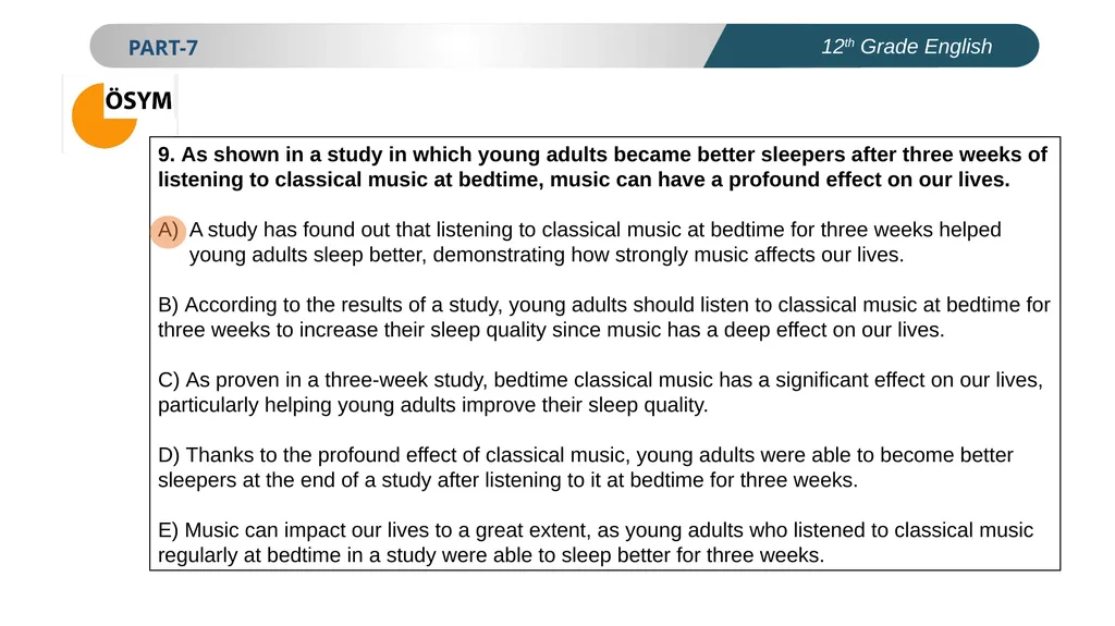 ENGLISH PREPERATION FOR UNIVERSITY ENTRANCE EXAM - slide 10 of 14