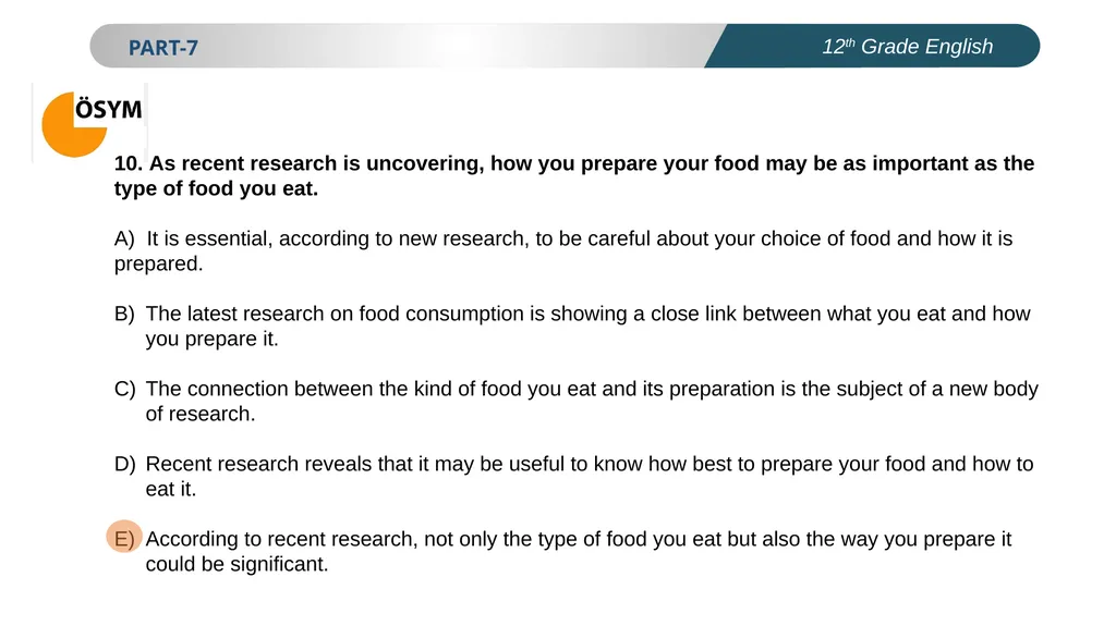 ENGLISH PREPERATION FOR UNIVERSITY ENTRANCE EXAM - slide 11 of 14