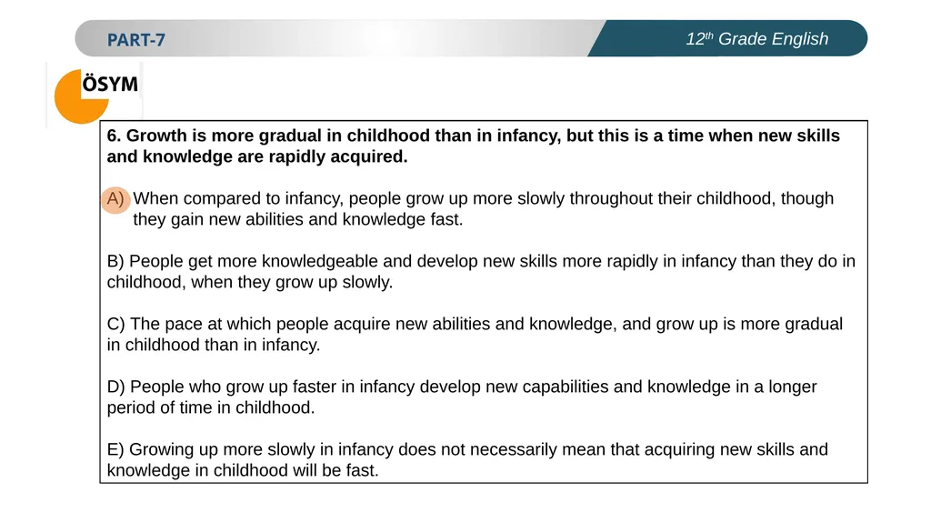 ENGLISH PREPERATION FOR UNIVERSITY ENTRANCE EXAM - slide 7 of 14