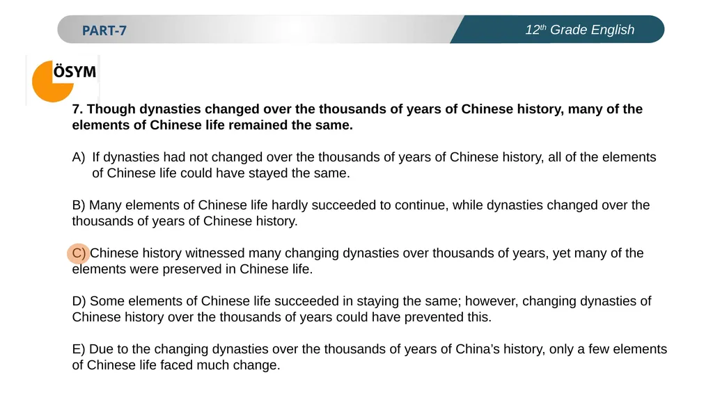 ENGLISH PREPERATION FOR UNIVERSITY ENTRANCE EXAM - slide 8 of 14