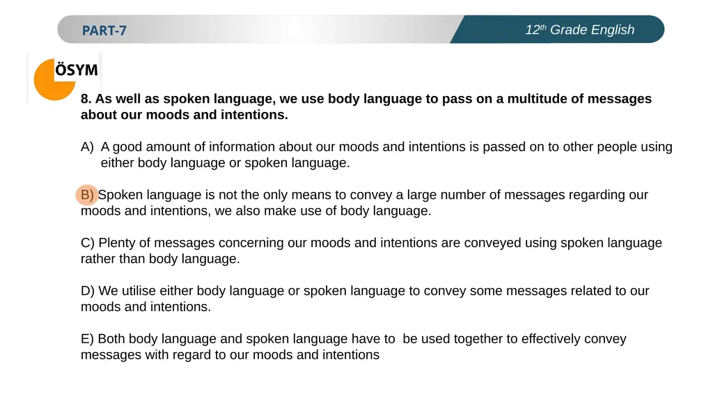 ENGLISH PREPERATION FOR UNIVERSITY ENTRANCE EXAM - slide 9 of 14