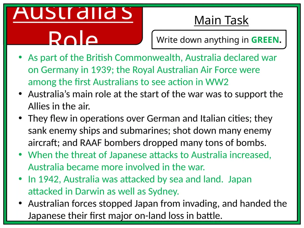 Australia’s Role Learning Gain: All learners will - slide 3 of 7