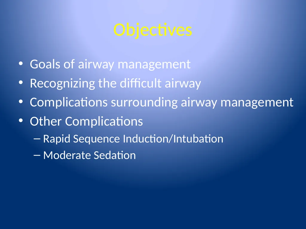 Complications of Rapid Sequence Induction and - slide 2 of 35