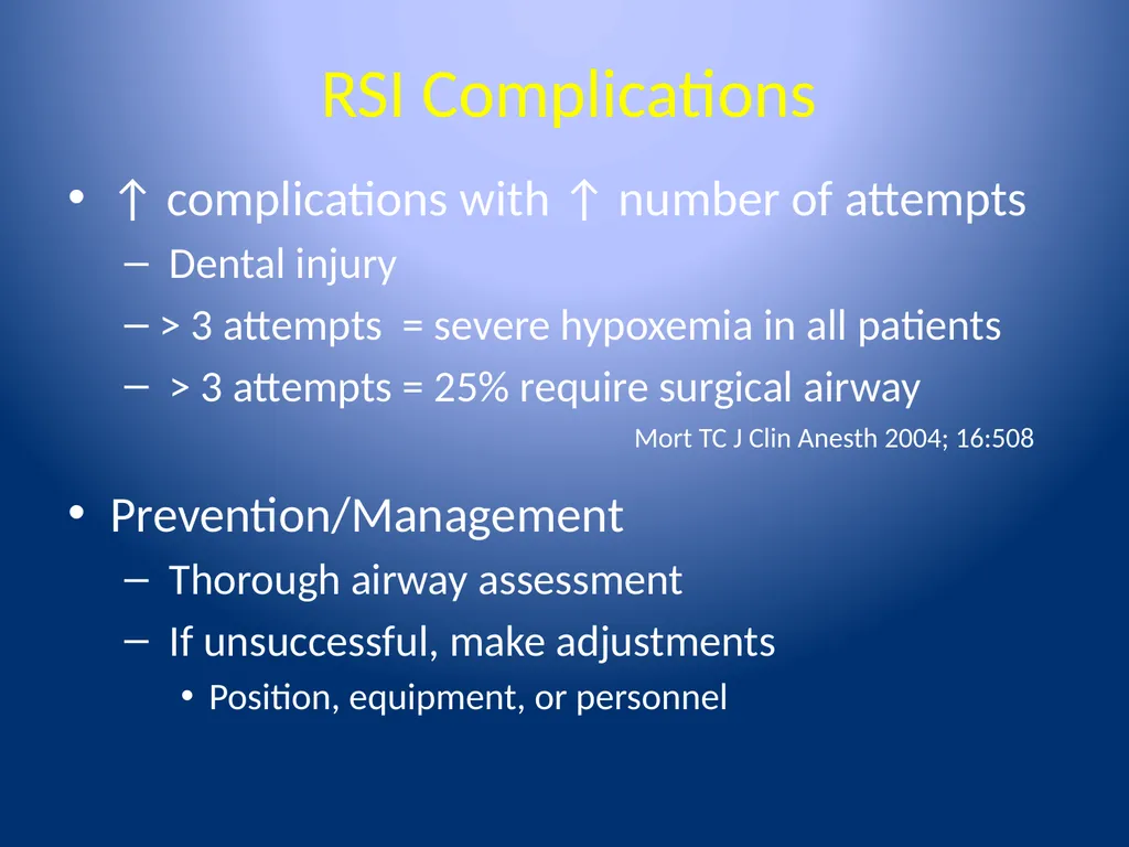 Complications of Rapid Sequence Induction and - slide 20 of 35