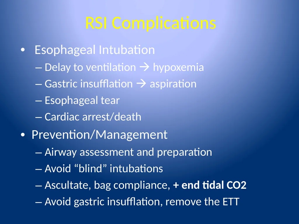 Complications of Rapid Sequence Induction and - slide 22 of 35