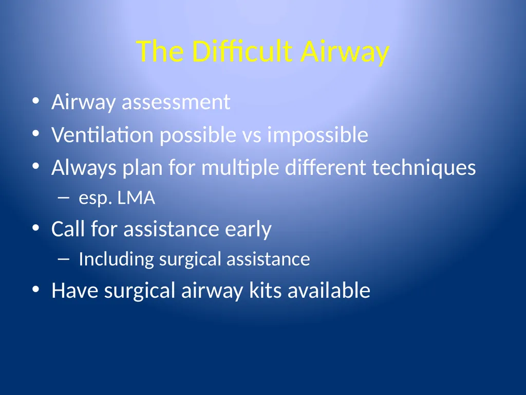 Complications of Rapid Sequence Induction and - slide 34 of 35