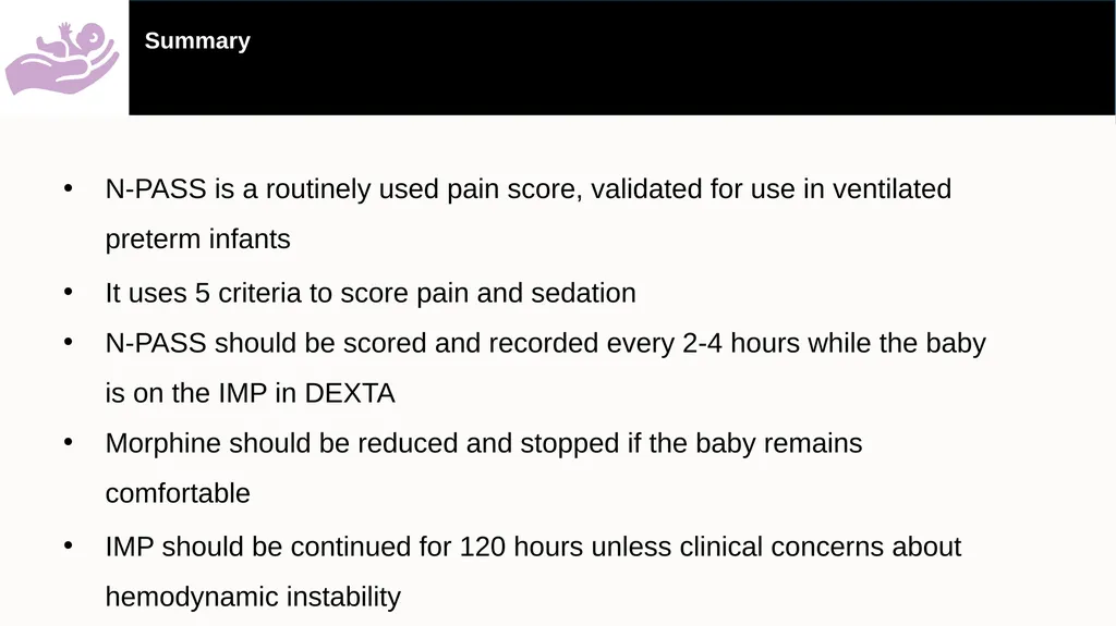 A practical guide on how to use the Neonatal Pain, - slide 24 of 25