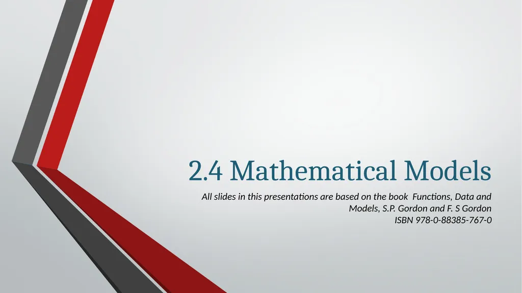 2.4 Mathematical Models All slides in this - slide 1 of 11