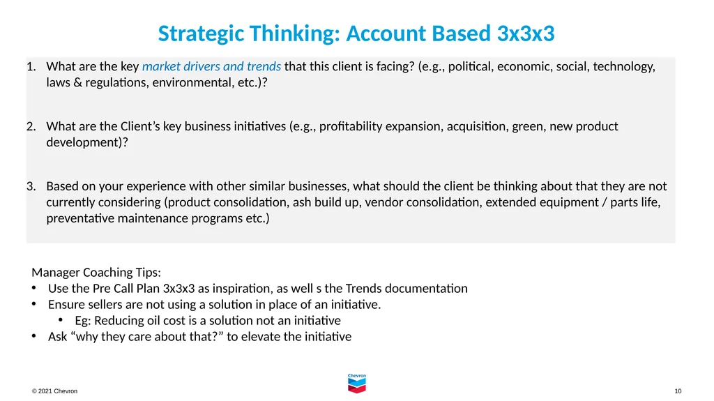 Account Planning for Chevron Lubricant Marketers - slide 10 of 18