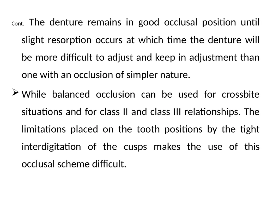 BALANCED OCCLUSION DEPARTMENT OF PROSTHODONTICS, - slide 38 of 41