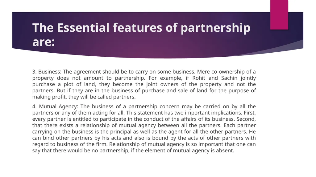 Nature of Partnership When two or more persons - slide 4 of 5