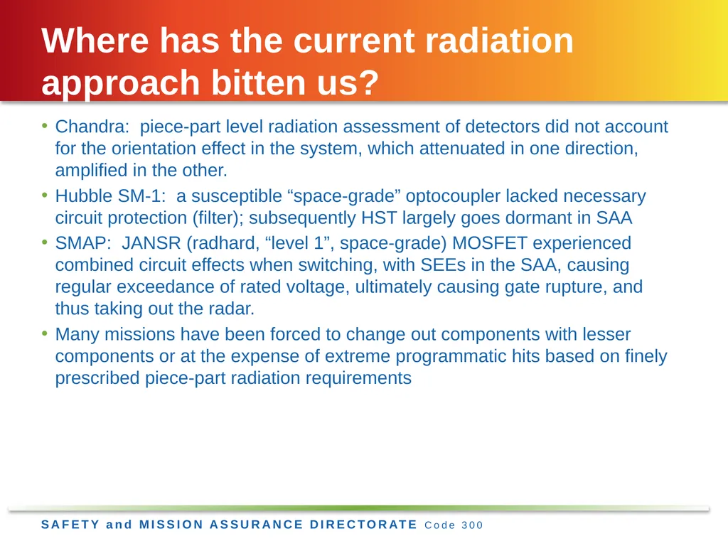 Jesse Leitner, Chief SMA Engineer, NASA GSFC Jesse - slide 33 of 39