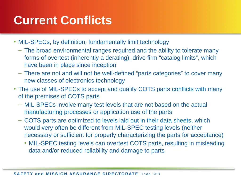 Jesse Leitner, Chief SMA Engineer, NASA GSFC Jesse - slide 21 of 39