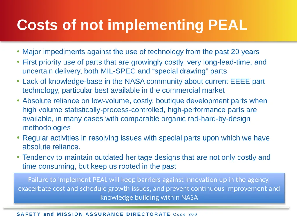 Jesse Leitner, Chief SMA Engineer, NASA GSFC Jesse - slide 38 of 39