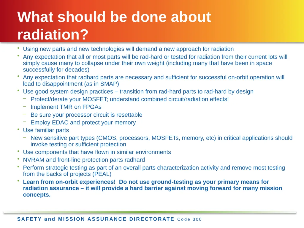 Jesse Leitner, Chief SMA Engineer, NASA GSFC Jesse - slide 31 of 39