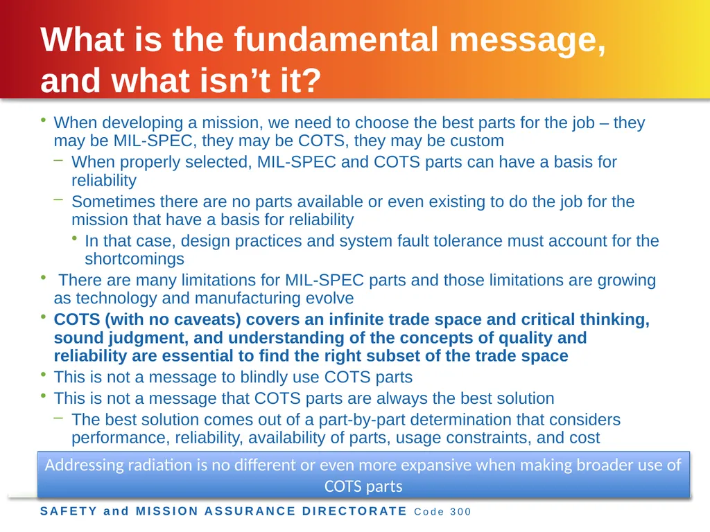 Jesse Leitner, Chief SMA Engineer, NASA GSFC Jesse - slide 4 of 39