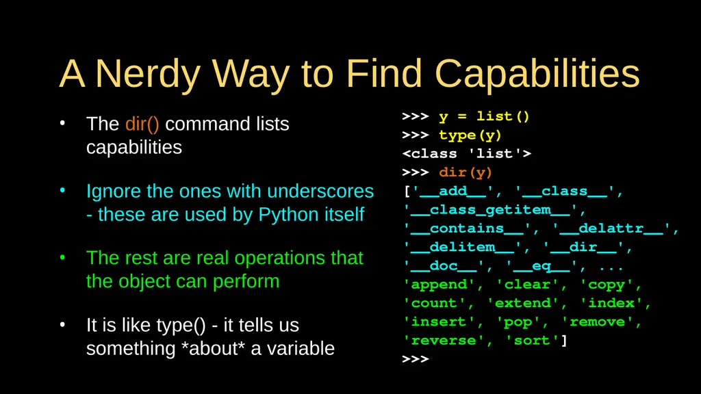 Python Objects Charles Severance Warning This - slide 24 of 47