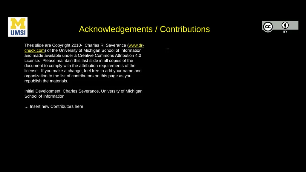 Python Objects Charles Severance Warning This - slide 46 of 47