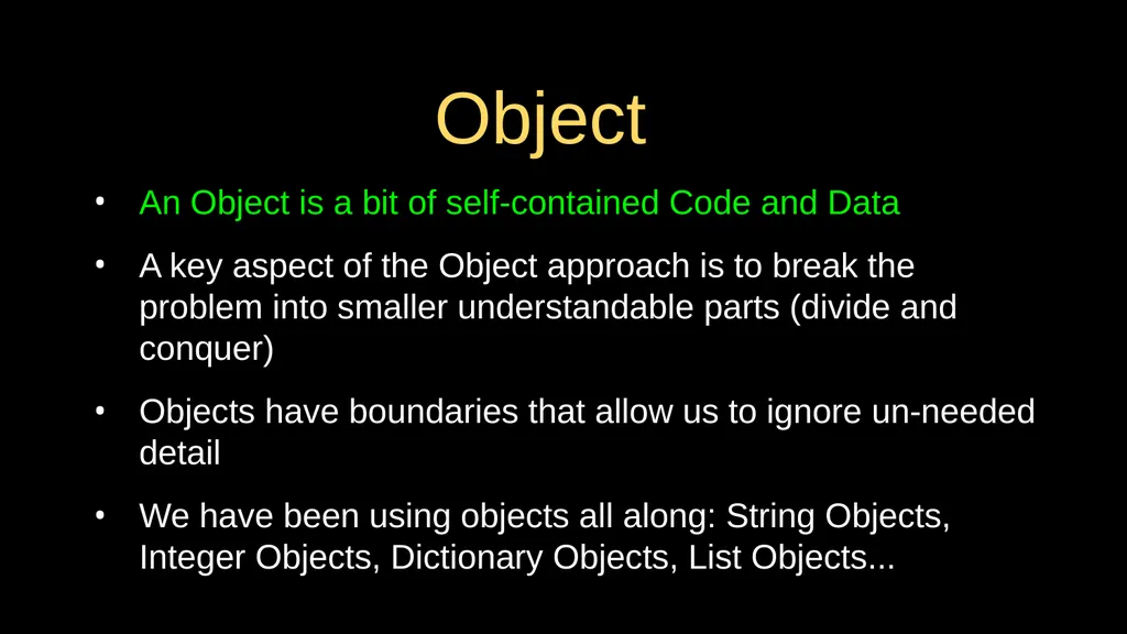 Python Objects Charles Severance Warning This - slide 8 of 47