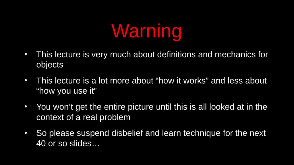 Python Objects Charles Severance Warning This - slide 2 of 47