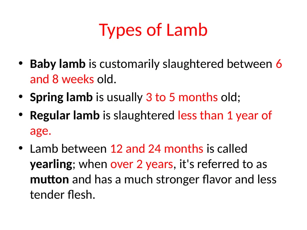 Ch-5-Lamb and Mutton 5.1 Introduction: The terms - slide 2 of 5