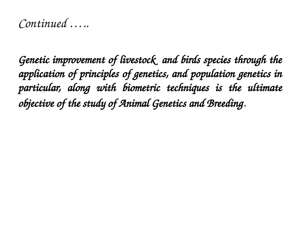 ANIMAL GENETICS & BREEDING Theory Introduction Dr - slide 13 of 16