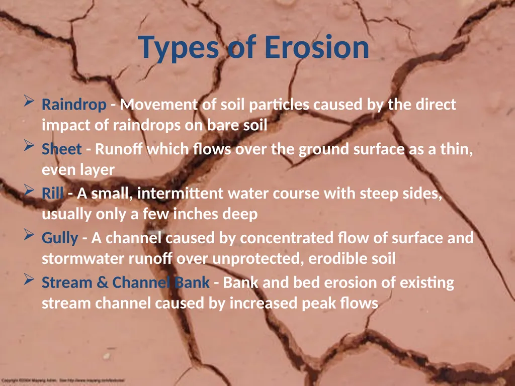 EROSION & SEDIMENTATION PROCESSES Photo by NASA - slide 6 of 28