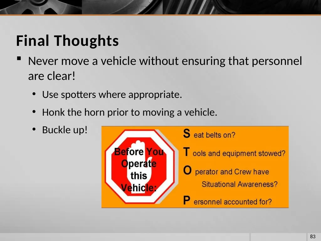 FIRE VEHICLE DRIVER ORIENTATION (BL-300) - slide 83 of 85