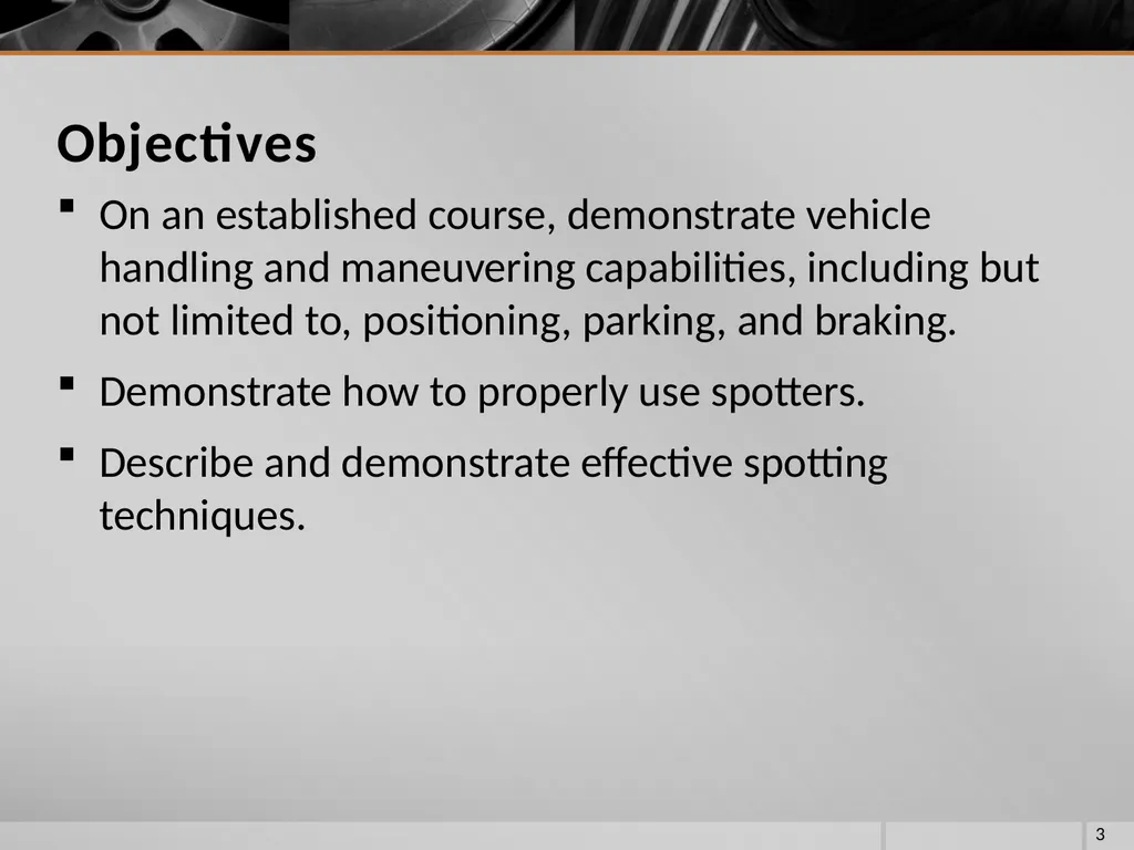 FIRE VEHICLE DRIVER ORIENTATION (BL-300) - slide 3 of 85