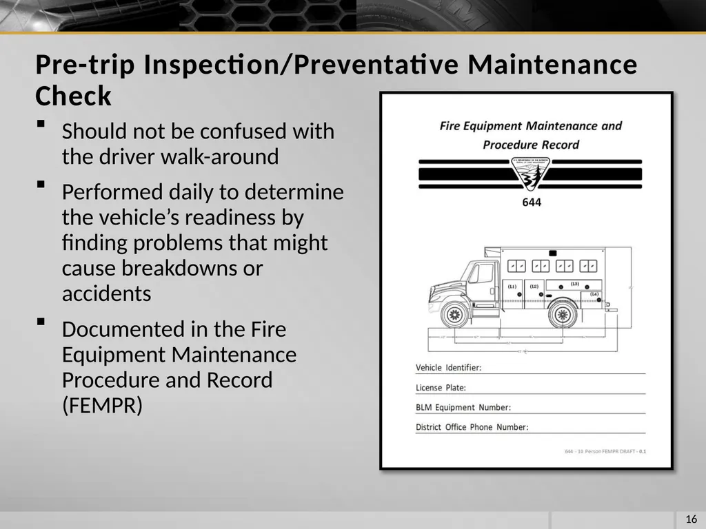 FIRE VEHICLE DRIVER ORIENTATION (BL-300) - slide 16 of 85