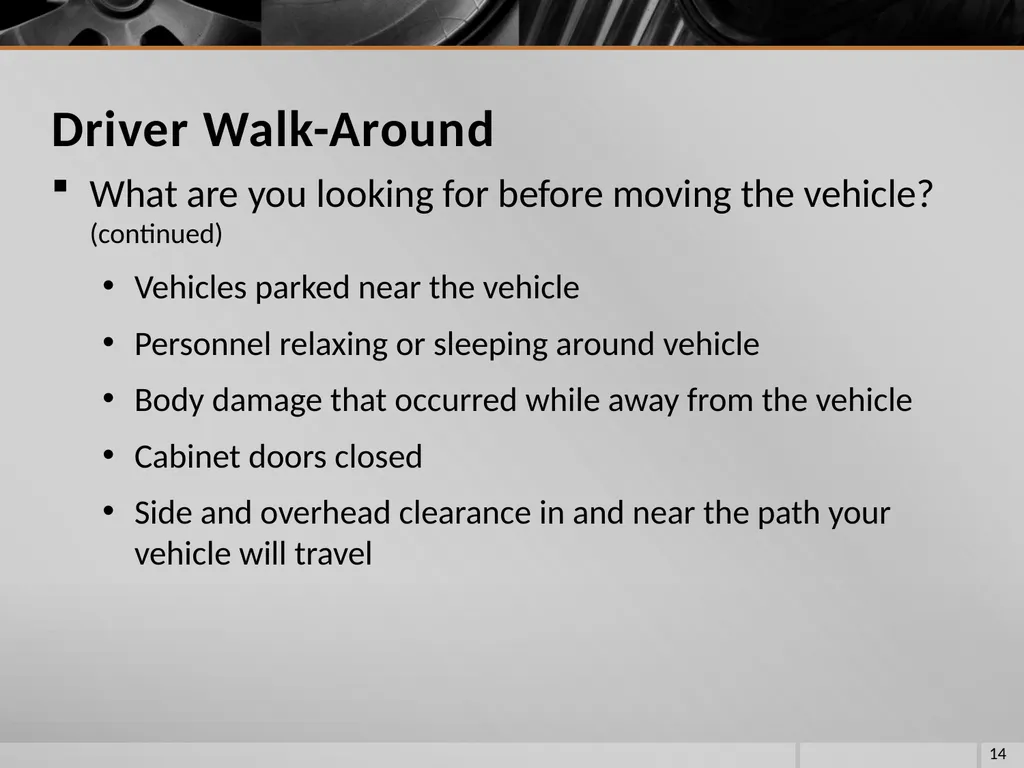 FIRE VEHICLE DRIVER ORIENTATION (BL-300) - slide 14 of 85
