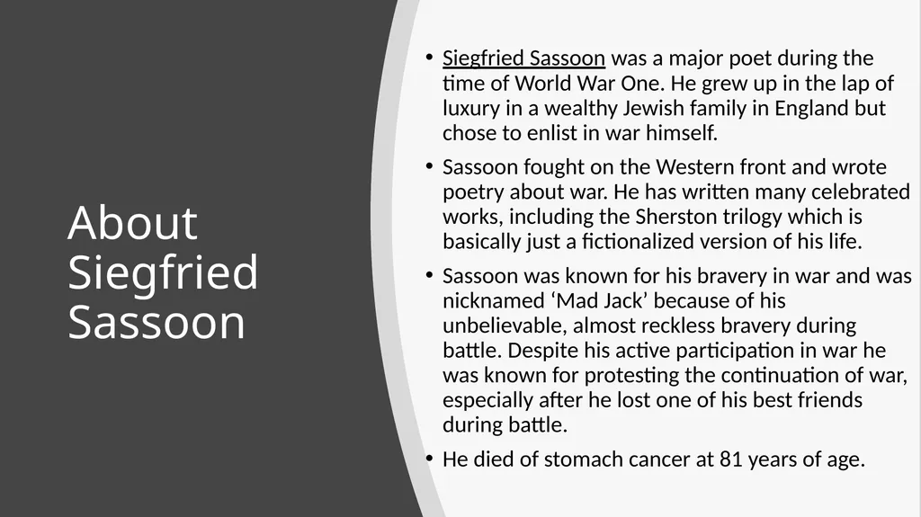 Attack / Going Over the Top Siegfried Sassoon - slide 2 of 12