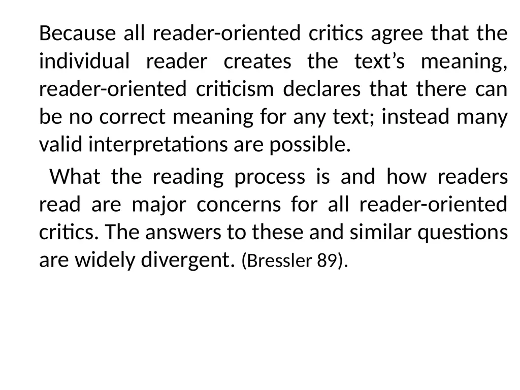 READER-RESPONSE CRITICISM Literary and Critical - slide 59 of 85