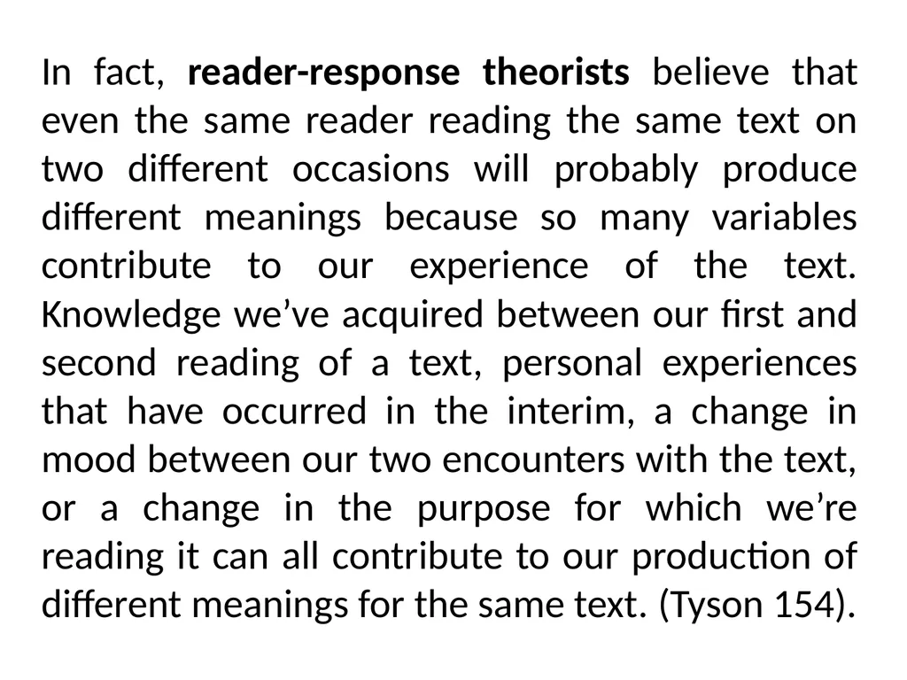 READER-RESPONSE CRITICISM Literary and Critical - slide 8 of 85