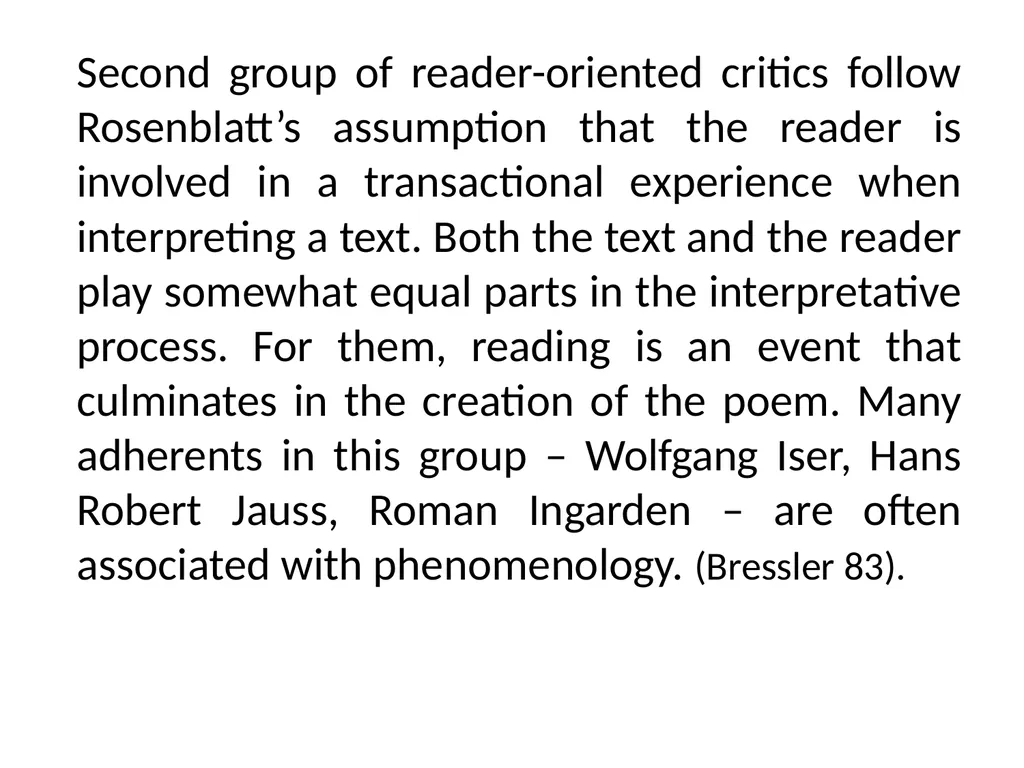 READER-RESPONSE CRITICISM Literary and Critical - slide 32 of 85